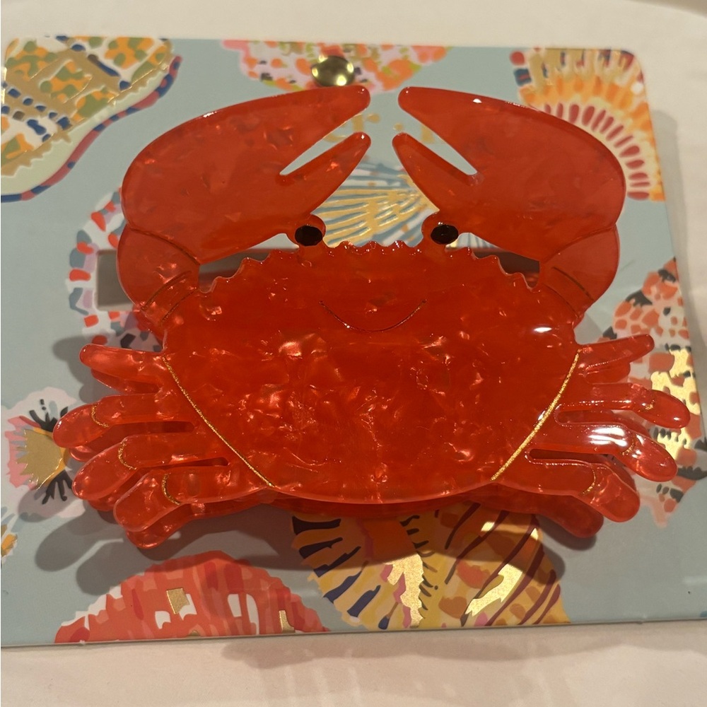 NWT Piper K Red Crab Hair Claw Clip